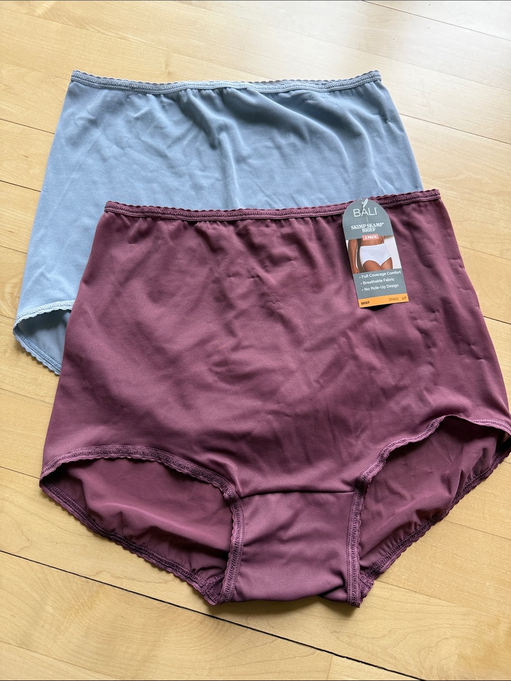 Bali Seamless Full-Coverage Briefs - Plum & Light Blue